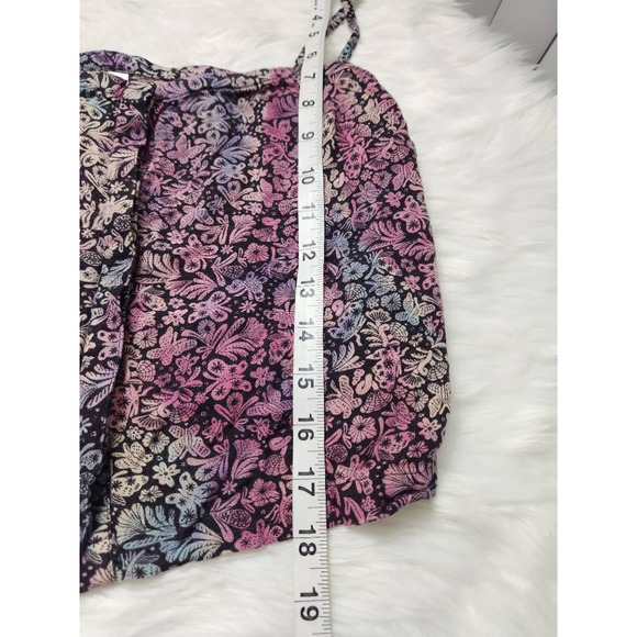 RVCA Womens Crop Top Purple Blue Butterfly Print Sleeveless Spaghetti Strap M - Picture 4 of 6